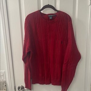 Nautica Men's Vibrant Red Crewneck Sweater